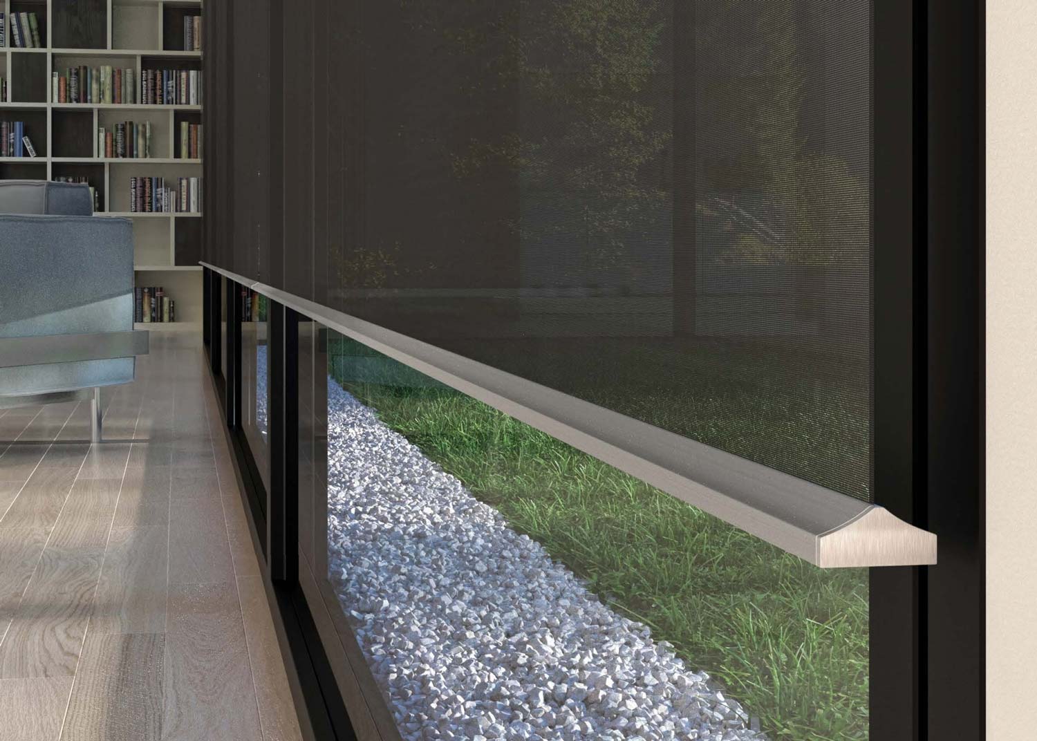 Control4 red controller on top of a couch