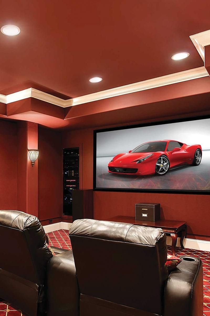 Couple seating on a custom home theater